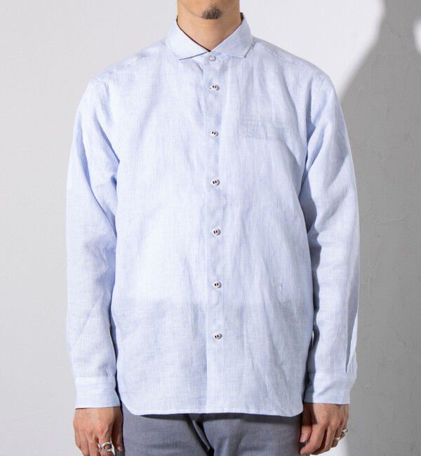 GLOSTER「【GLOSTER/グロスター】リネン100％ パラシュートカッタウェイ 長袖シャツ」|シャツ・ブラウス|