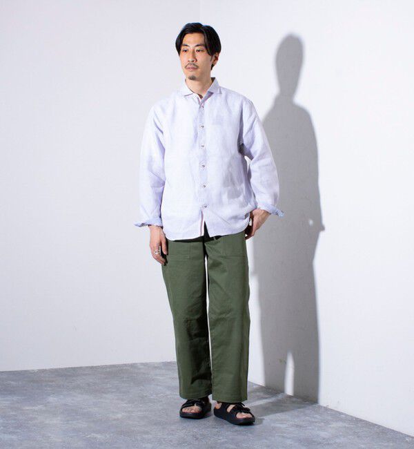 GLOSTER「【GLOSTER/グロスター】リネン100％ パラシュートカッタウェイ 長袖シャツ」|シャツ・ブラウス|