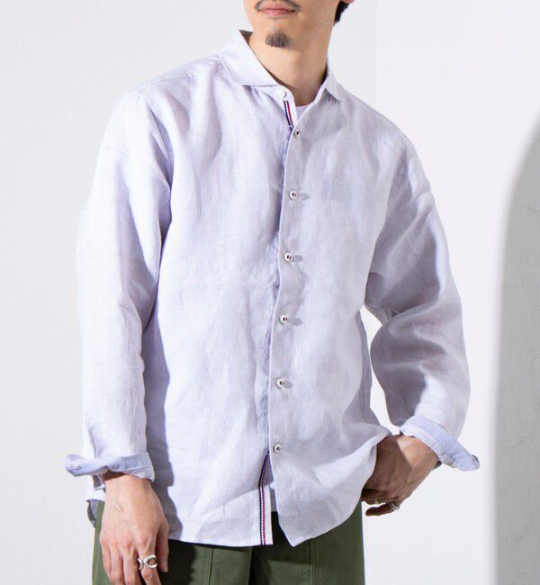 GLOSTER「【GLOSTER/グロスター】リネン100％ パラシュートカッタウェイ 長袖シャツ」|シャツ・ブラウス|