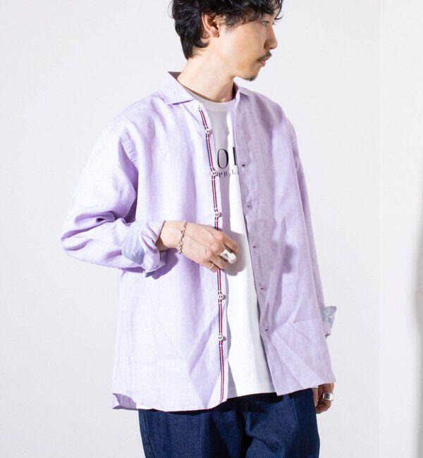 GLOSTER「【GLOSTER/グロスター】リネン100％ パラシュートカッタウェイ 長袖シャツ」|シャツ・ブラウス|