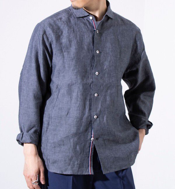 GLOSTER「【GLOSTER/グロスター】リネン100％ パラシュートカッタウェイ 長袖シャツ」|シャツ・ブラウス|