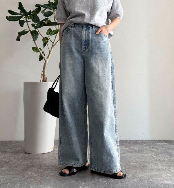 fredy emue「ルーズストレートデニムパンツ」|デニム|