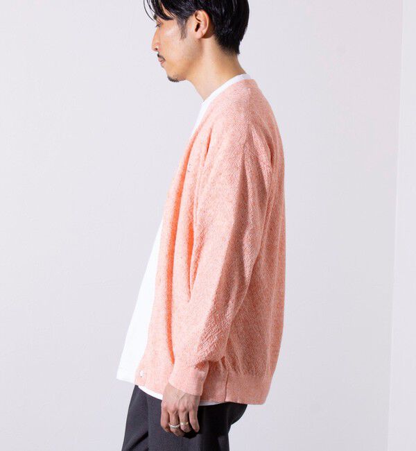 GLOSTER「【GLOSTER/グロスター】フレンチブルドッグ刺繍 リネン混 カーディガン Vネック」|カーディガン|