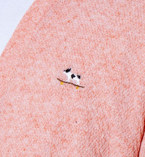 GLOSTER「【GLOSTER/グロスター】フレンチブルドッグ刺繍 リネン混 カーディガン Vネック」|カーディガン|