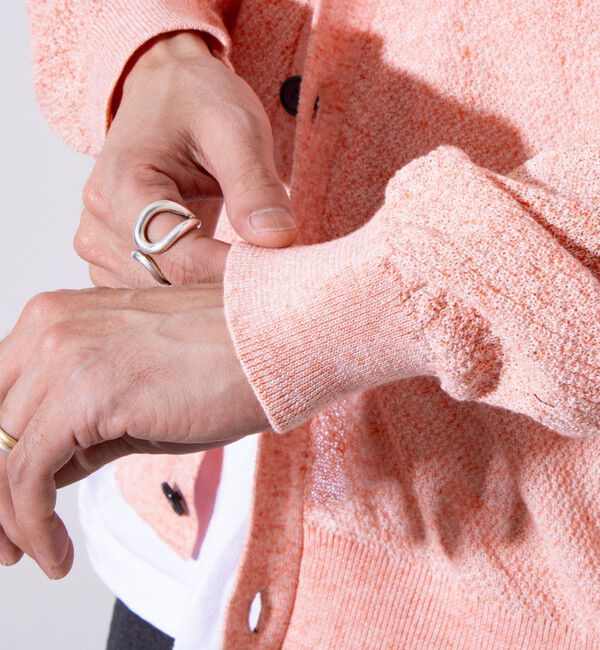 GLOSTER「【GLOSTER/グロスター】フレンチブルドッグ刺繍 リネン混 カーディガン Vネック」|カーディガン|