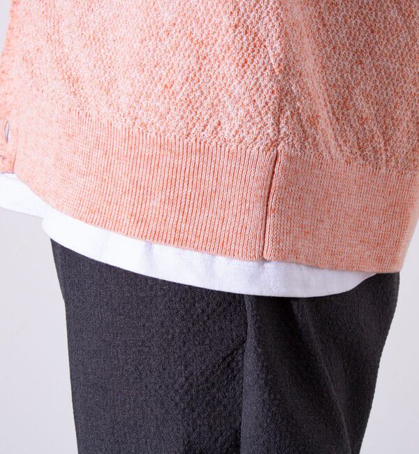 GLOSTER「【GLOSTER/グロスター】フレンチブルドッグ刺繍 リネン混 カーディガン Vネック」|カーディガン|