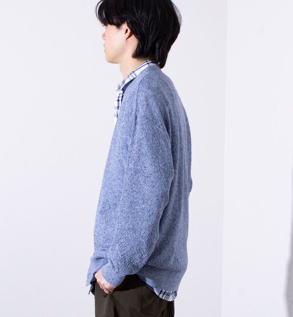 GLOSTER「【GLOSTER/グロスター】フレンチブルドッグ刺繍 リネン混 カーディガン Vネック」|カーディガン|