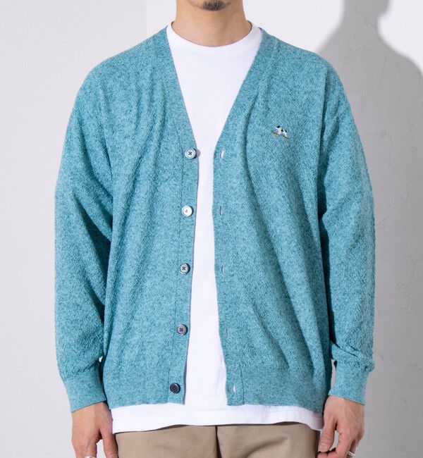 GLOSTER「【GLOSTER/グロスター】フレンチブルドッグ刺繍 リネン混 カーディガン Vネック」|カーディガン|