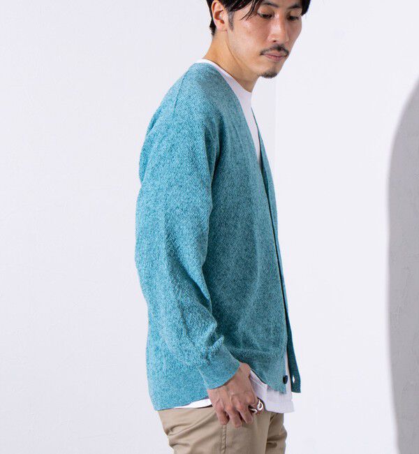 GLOSTER「【GLOSTER/グロスター】フレンチブルドッグ刺繍 リネン混 カーディガン Vネック」|カーディガン|