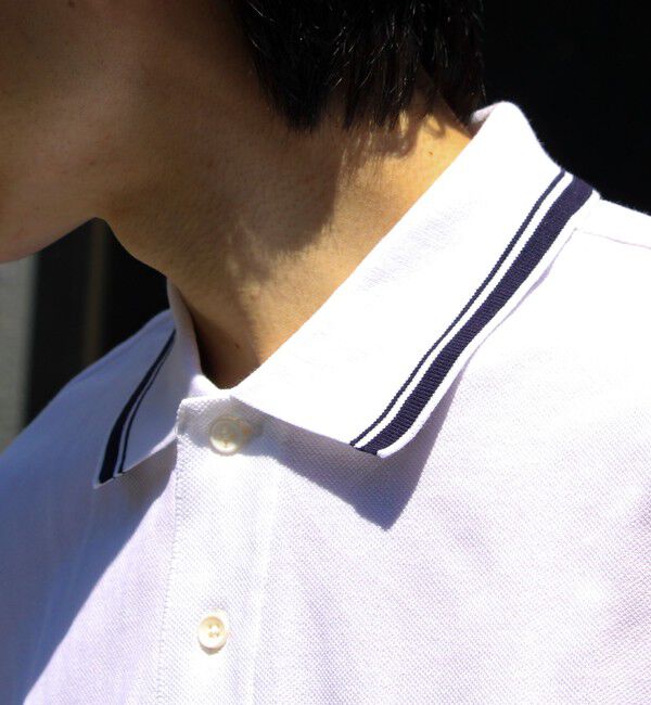 GLOSTER「【Jack Purcell/ジャックパーセル】鹿の子 ラインポロシャツ ワンポイント」|ポロシャツ|