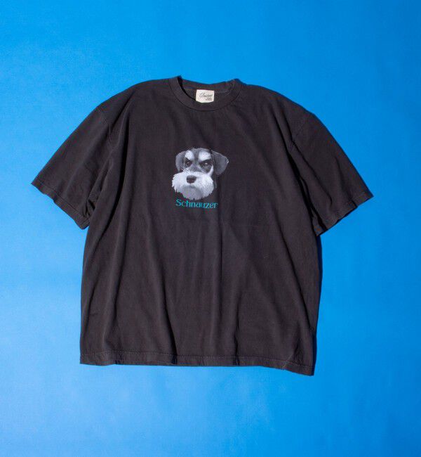 GLOSTER「【新柄追加】【GLOSTER/グロスター】DOG&CAT 犬猫プリント ピグメント プリントTシャツ」|Tシャツ・カットソー|