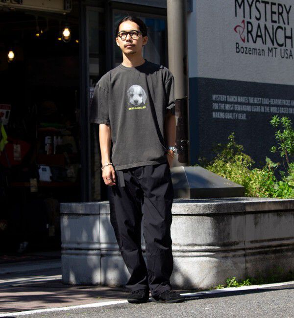 GLOSTER「【新柄追加】【GLOSTER/グロスター】DOG&CAT 犬猫プリント ピグメント プリントTシャツ」|Tシャツ・カットソー|