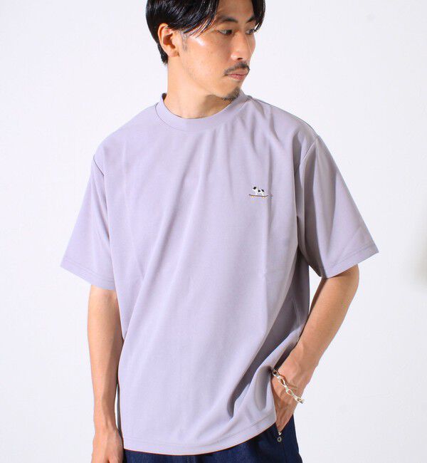 GLOSTER「【GLOSTER/グロスター】フレンチブルドッグ刺繍 カットジョーゼットTシャツ」|Tシャツ・カットソー|