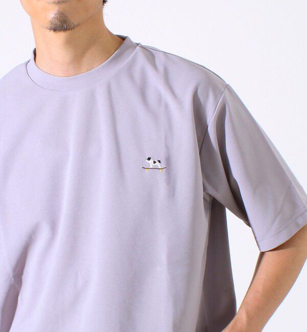 GLOSTER「【GLOSTER/グロスター】フレンチブルドッグ刺繍 カットジョーゼットTシャツ」|Tシャツ・カットソー|
