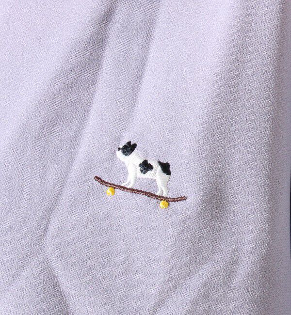 GLOSTER「【GLOSTER/グロスター】フレンチブルドッグ刺繍 カットジョーゼットTシャツ」|Tシャツ・カットソー|