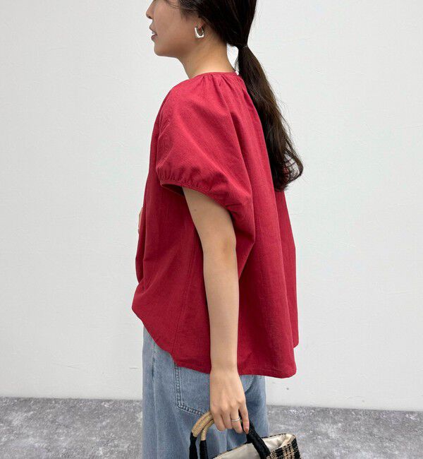 fredy emue「【GEVACO/ゲバコ】リネンフレンチスリーブブラウス」|シャツ・ブラウス|