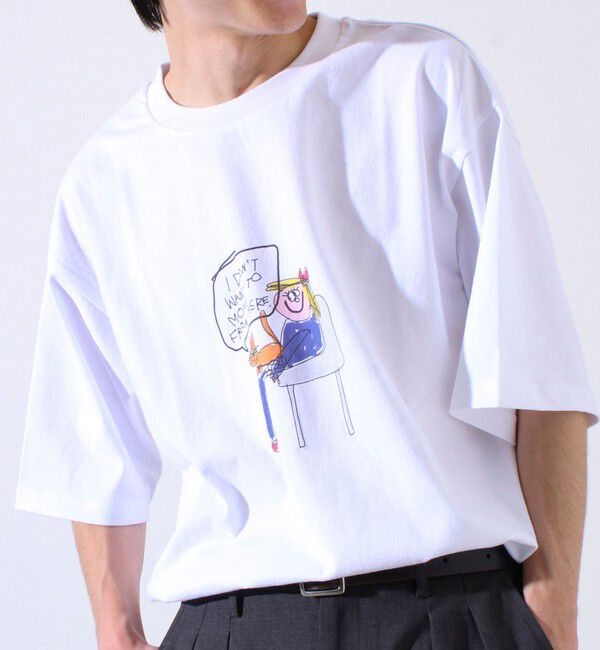 GLOSTER「イラストレーター【ogwillust/オガワナツミ】 コラボ プリントTシャツ」|Tシャツ・カットソー|ホワイト系その他2