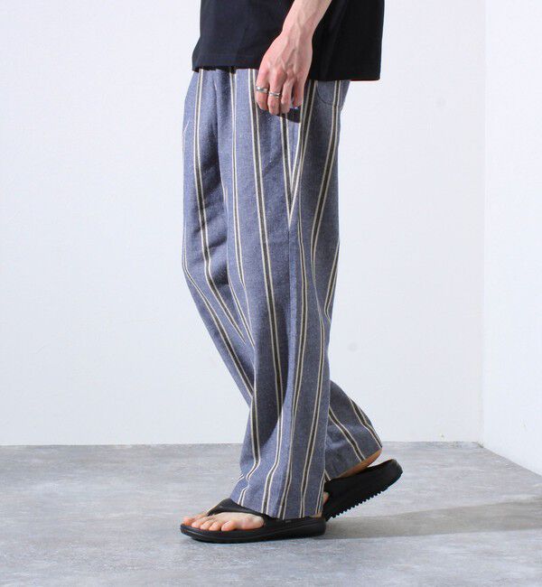 GLOSTER「【追加販売】【GLOSTER/グロスター】TROPICAL GOODNESS イージーサマーパンツ」|チノ|ネイビー