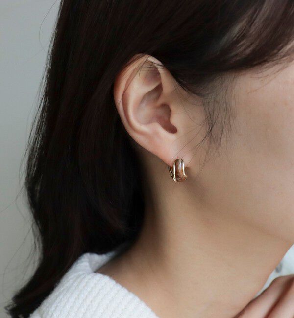 fredy emue「カラーストーンワンタッチピアス」|ピアス|ブラウン