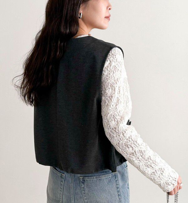 fredy emue「【セットアップ対応】ポンチノーカラージレ」|ベスト・ジレ|