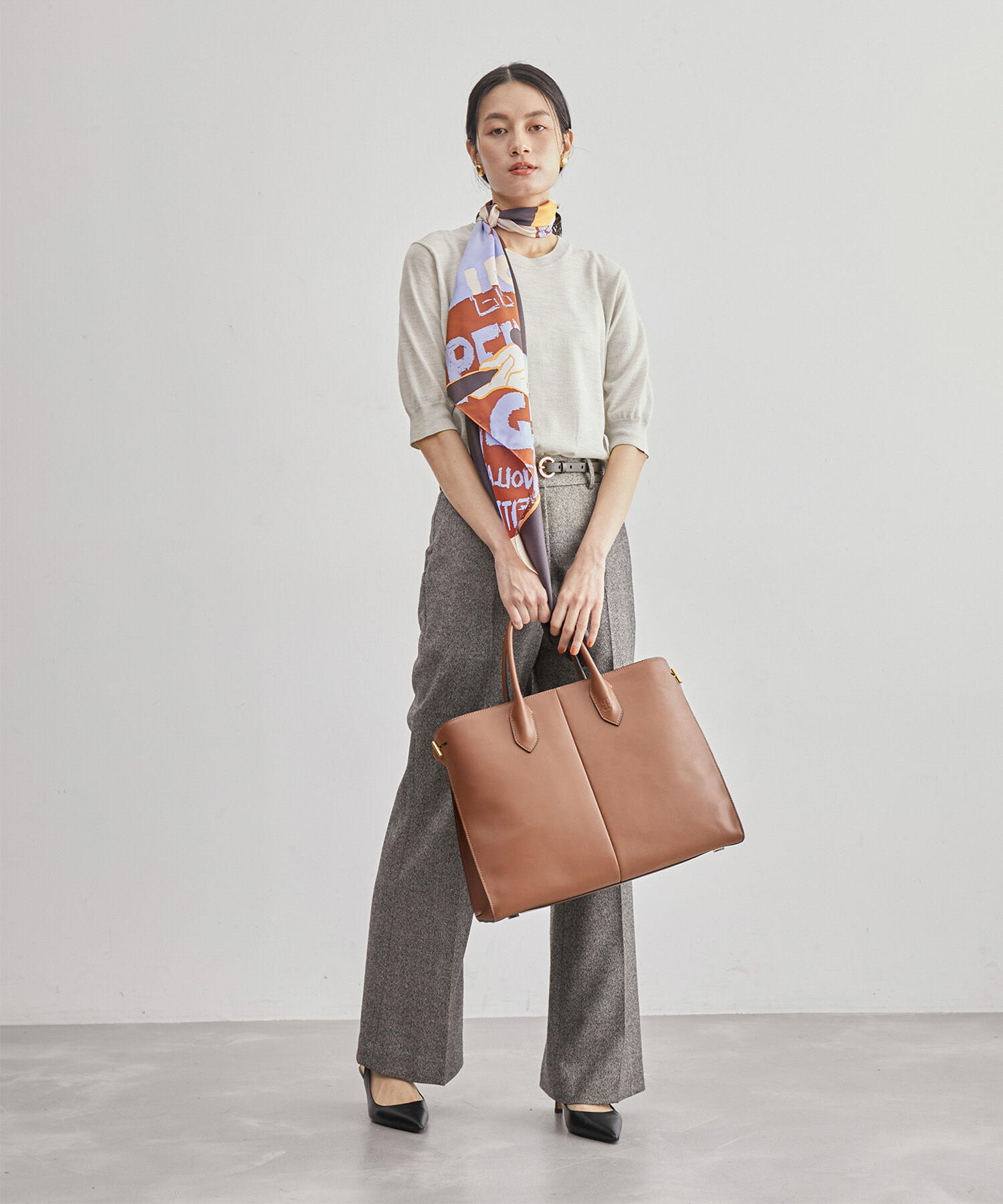 ROPE「ハイゲージウォッシャブル5分袖ニット/アンサンブル可能」|ニット・セーター|