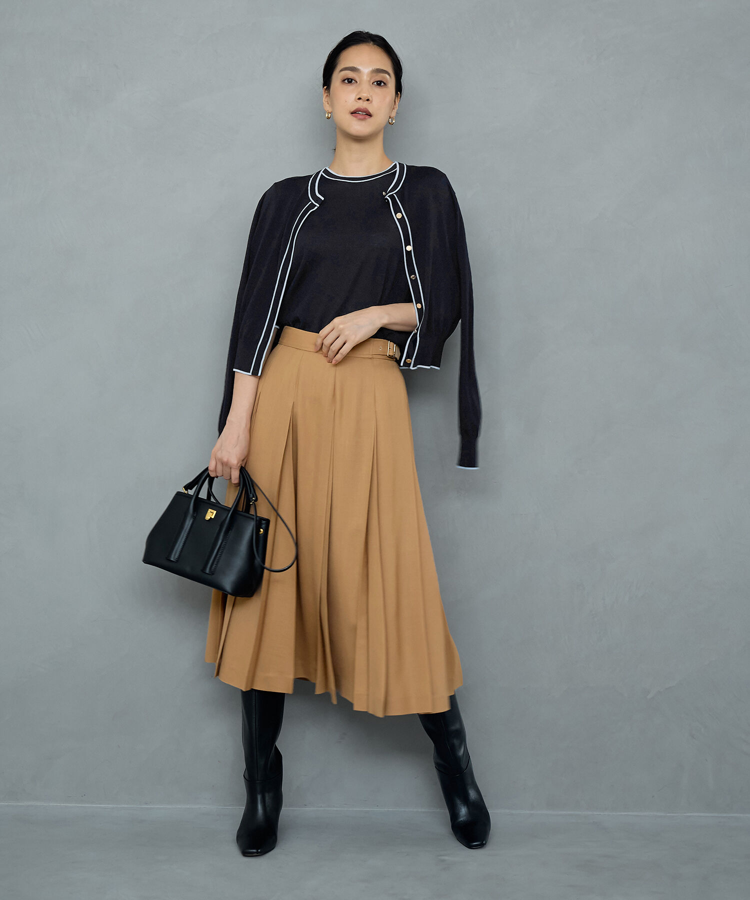 ROPE「ハイゲージウォッシャブル5分袖ニット/アンサンブル可能」|ニット・セーター|