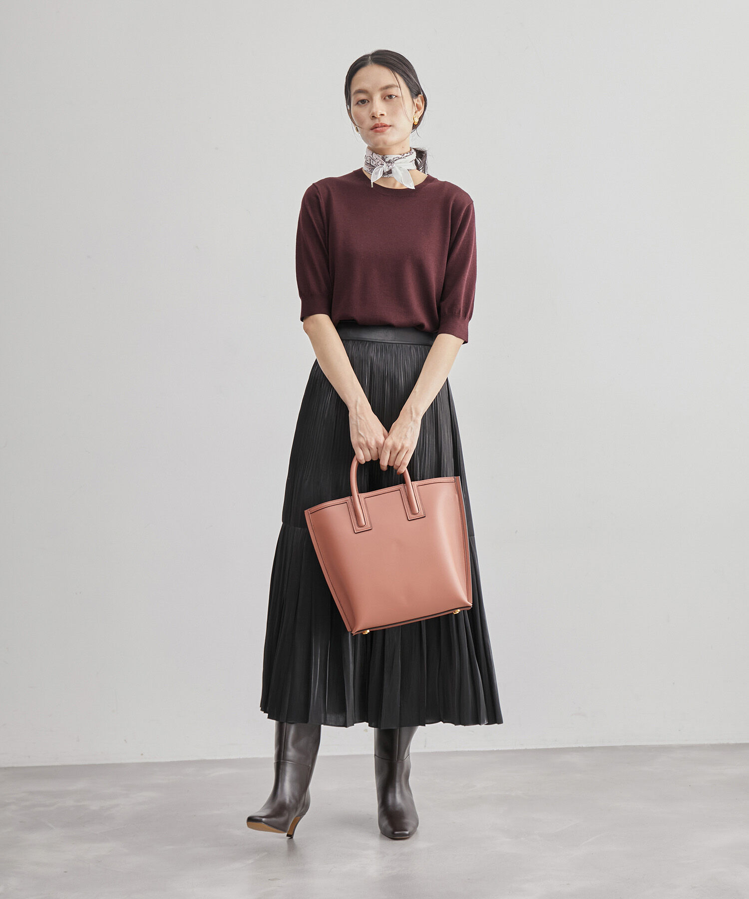 ROPE「ハイゲージウォッシャブル5分袖ニット/アンサンブル可能」|ニット・セーター|