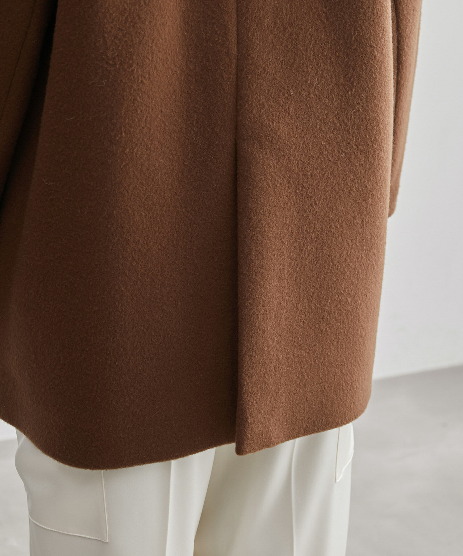 ROPE「【SUPER100's/140's】シャルムリバーファー付きミドルコート」|チェスターコート|