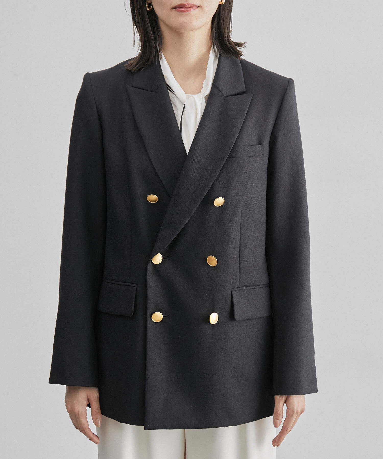 ROPE「【雑誌掲載】金ボタン ウール テーラードジャケット（無地/千鳥格子）」|テーラードジャケット|