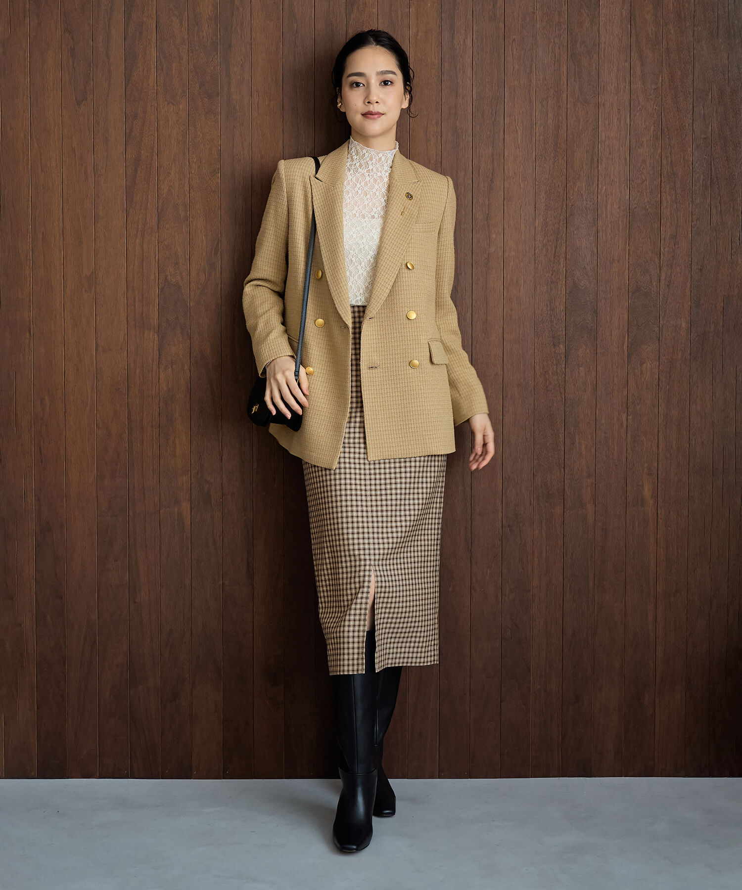 ROPE「【雑誌掲載】金ボタン ウール テーラードジャケット（無地/千鳥格子）」|テーラードジャケット|
