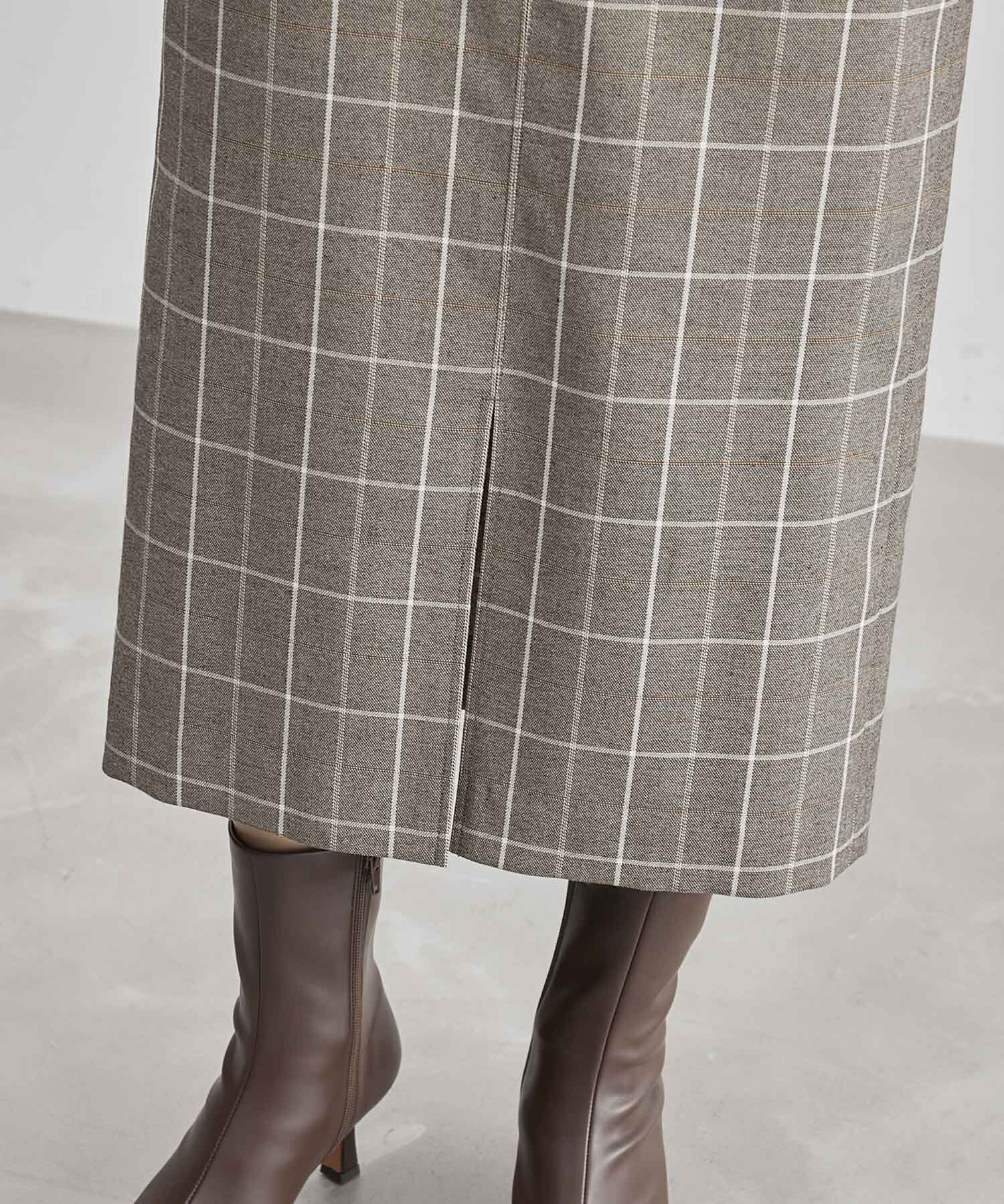 ROPE「【高評価】ポケット付きチェック柄タイトスカート」|スカート|