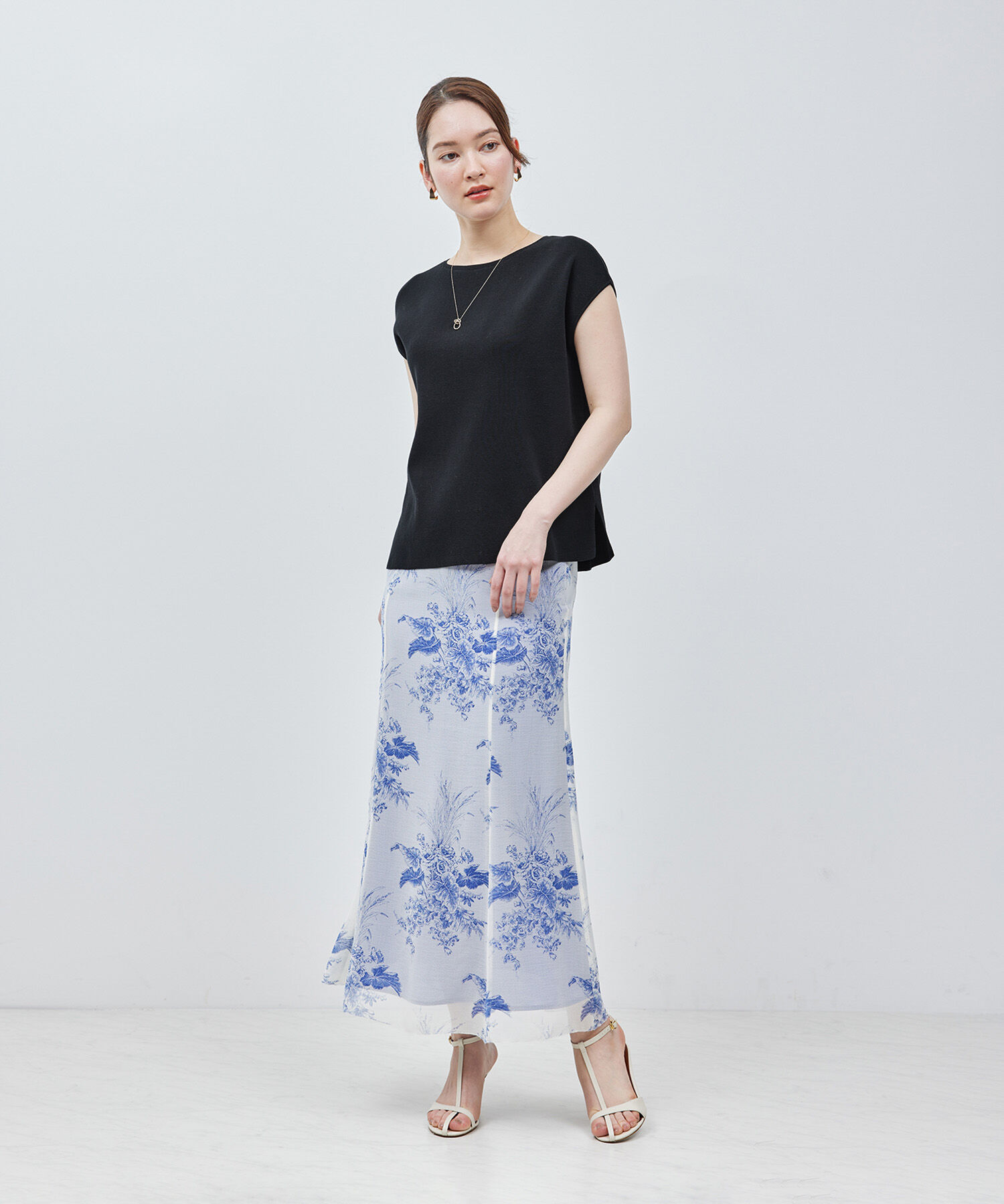 ROPE「【洗える】【接触冷感】ICE COTTONアームレットニットトップス【雑誌/メディア掲載】」|ニット・セーター|