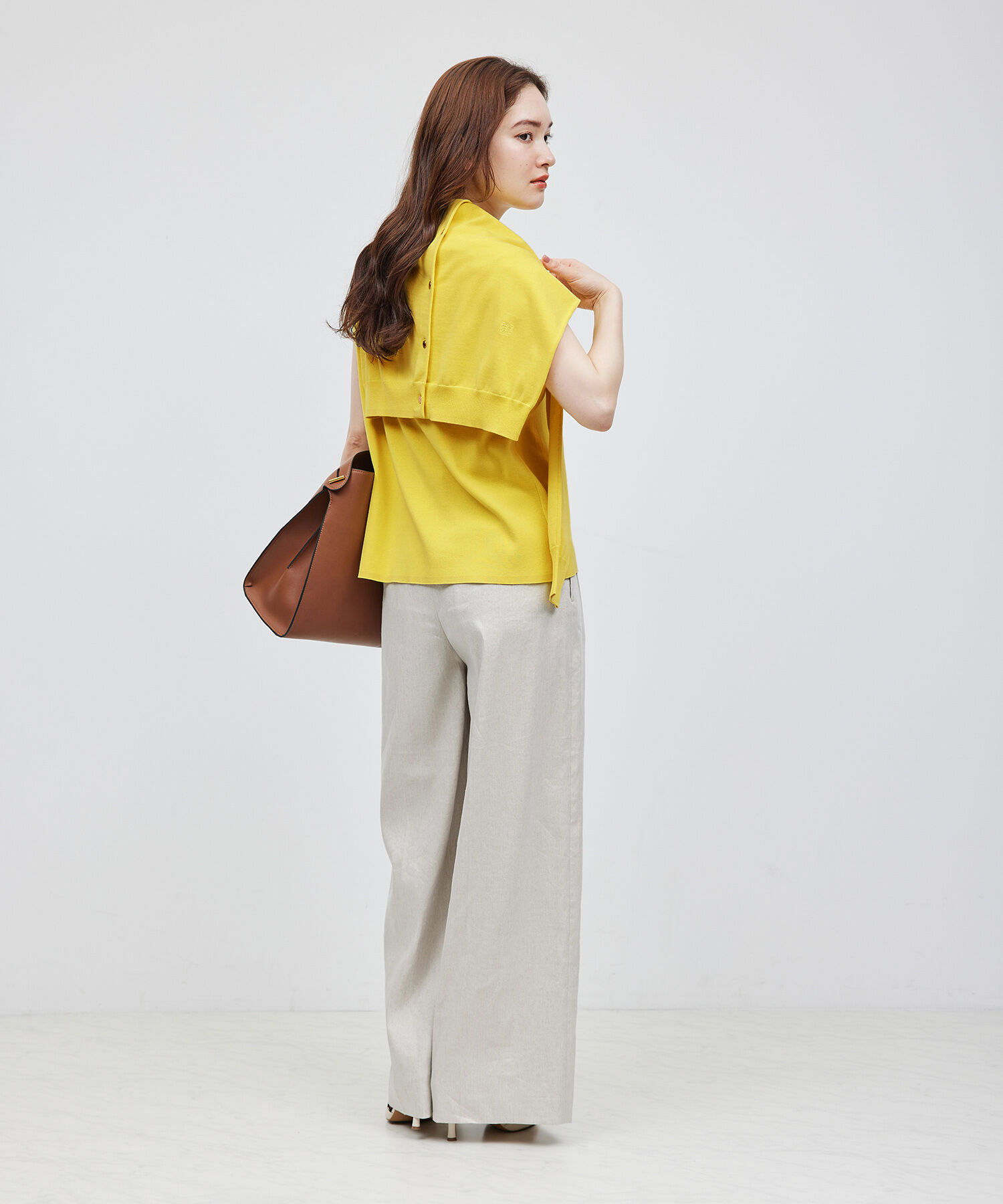 ROPE「【洗える】【接触冷感】ICE COTTONアームレットニットトップス【雑誌/メディア掲載】」|ニット・セーター|