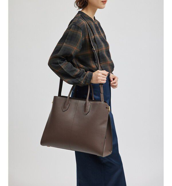 ROPE「【A4対応】【通勤】サイドメタルビッグトート【追加生産】」|トートバッグ|ブラウン(20)