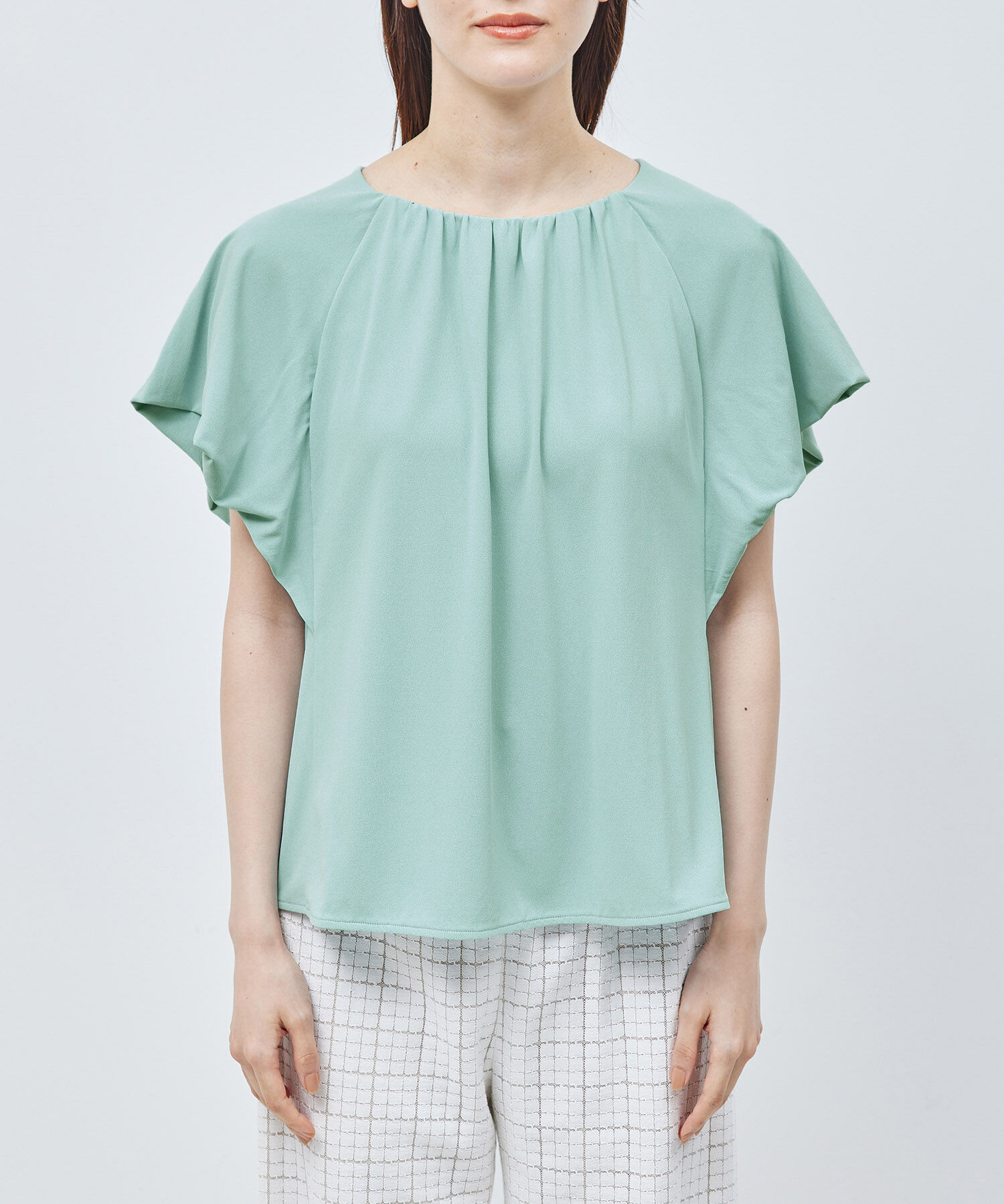 ROPE「カットジョーゼットフレンチスリーブトップス」|Tシャツ・カットソー|