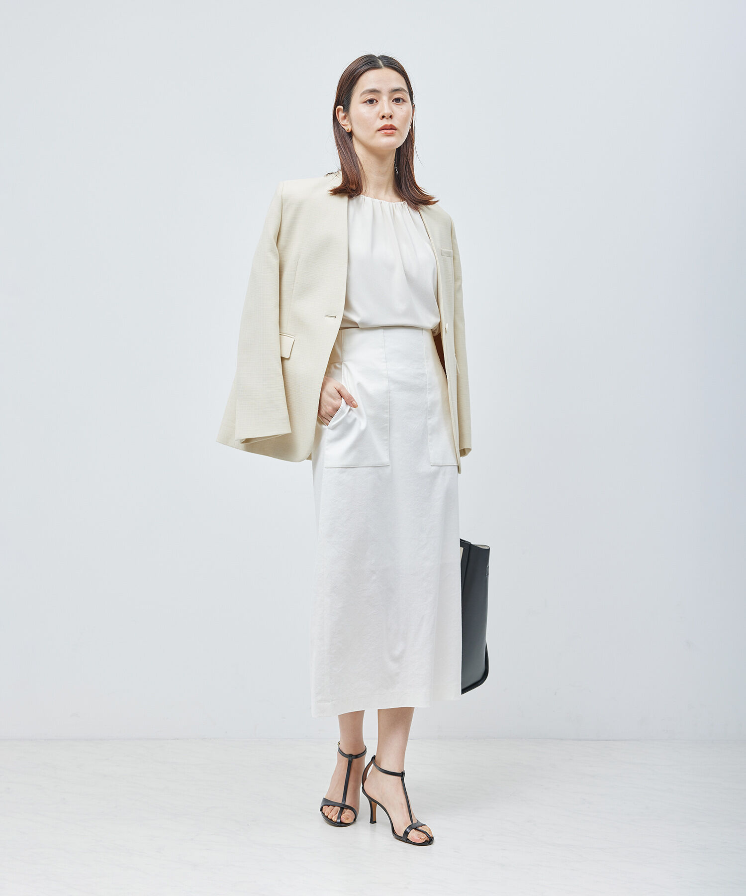 ROPE「カットジョーゼットフレンチスリーブトップス」|Tシャツ・カットソー|