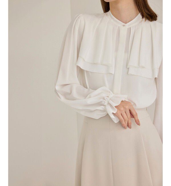 ROPE「【洗える】ダブルヨークギャザーブラウス」|シャツ・ブラウス|