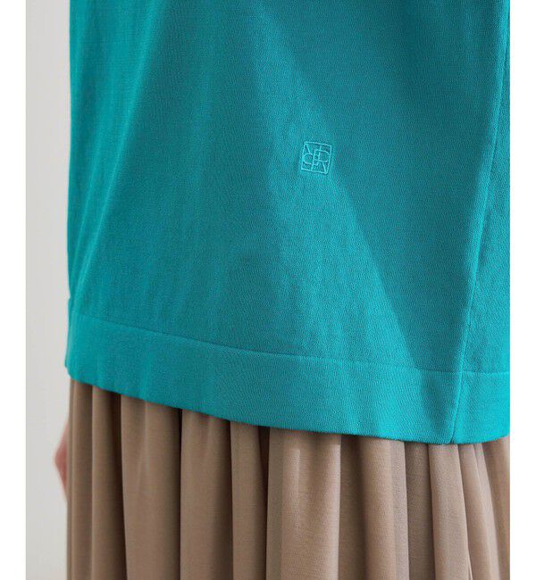 ROPE「【洗える】オーガニックコットンハイゲージフレンチスリーブニット」|ニット・セーター|