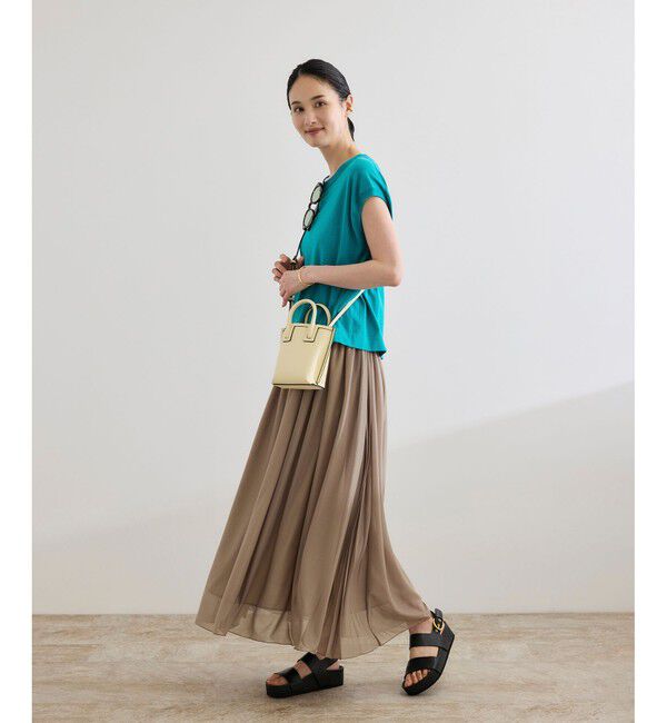 ROPE「【洗える】オーガニックコットンハイゲージフレンチスリーブニット」|ニット・セーター|