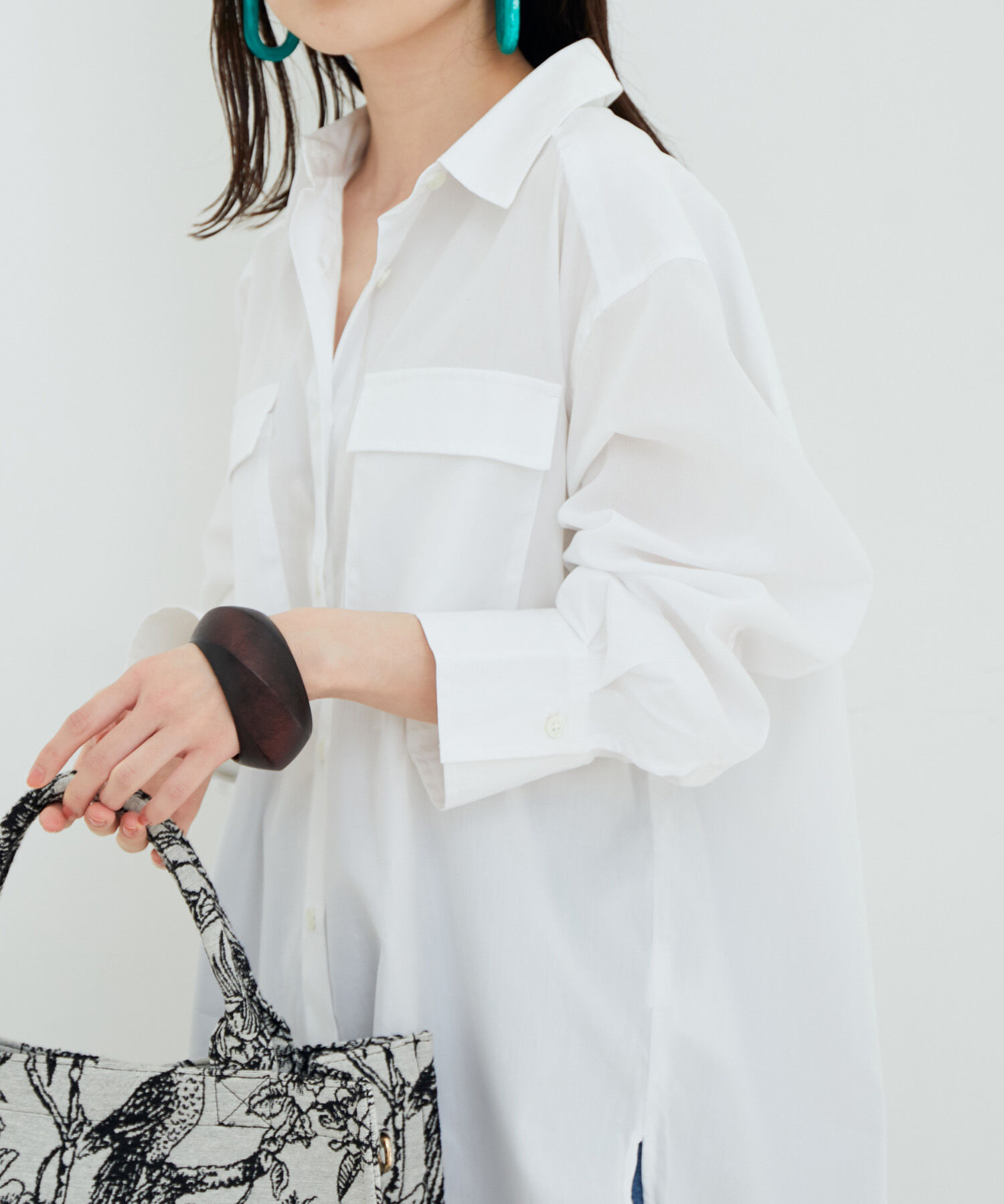 VIS「【鎌倉シャツ&times;ViS】ポプリンドロップショルダーシャツ」|シャツ・ブラウス|