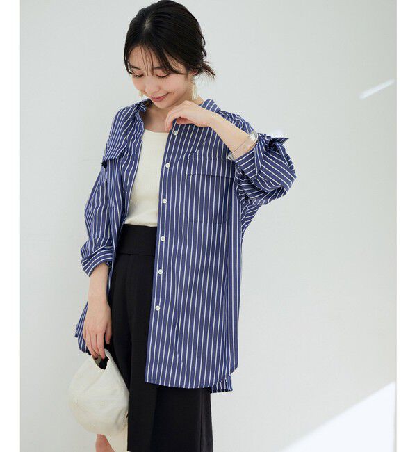 VIS「【鎌倉シャツ&times;ViS】ポプリンドロップショルダーシャツ」|シャツ・ブラウス|