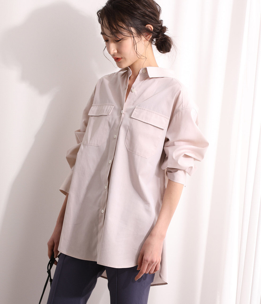 VIS「【鎌倉シャツ&times;ViS】ポプリンドロップショルダーシャツ」|シャツ・ブラウス|