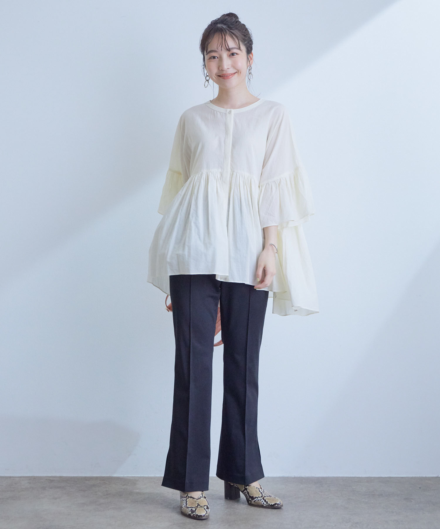 VIS「【TV着用】【接触冷感】クールビューティフレアパンツ」|その他|