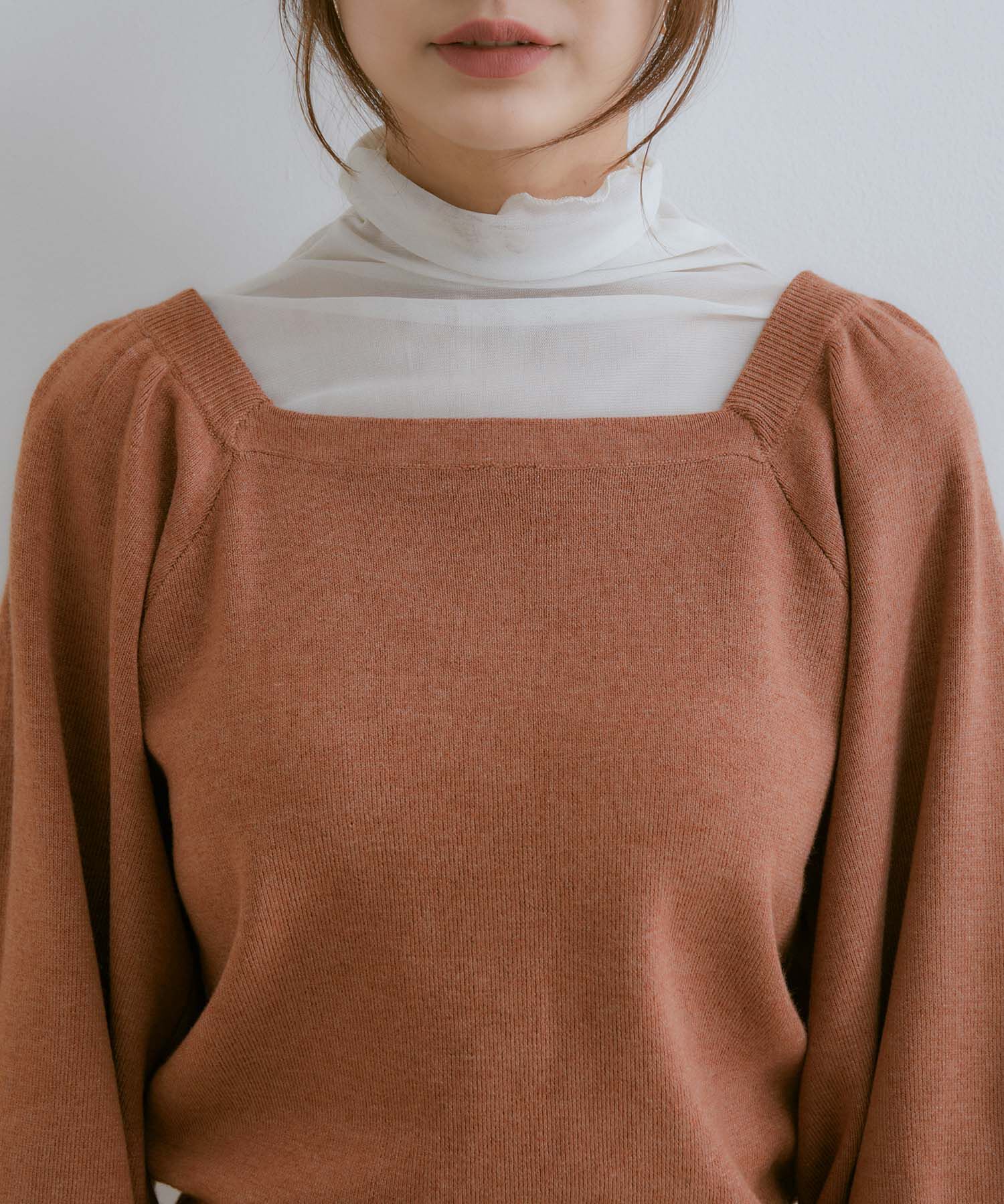 vis-a-vis「【WEB限定】前後2WAYスクエアネックニット【セットアップ対応】」|ニット・セーター|