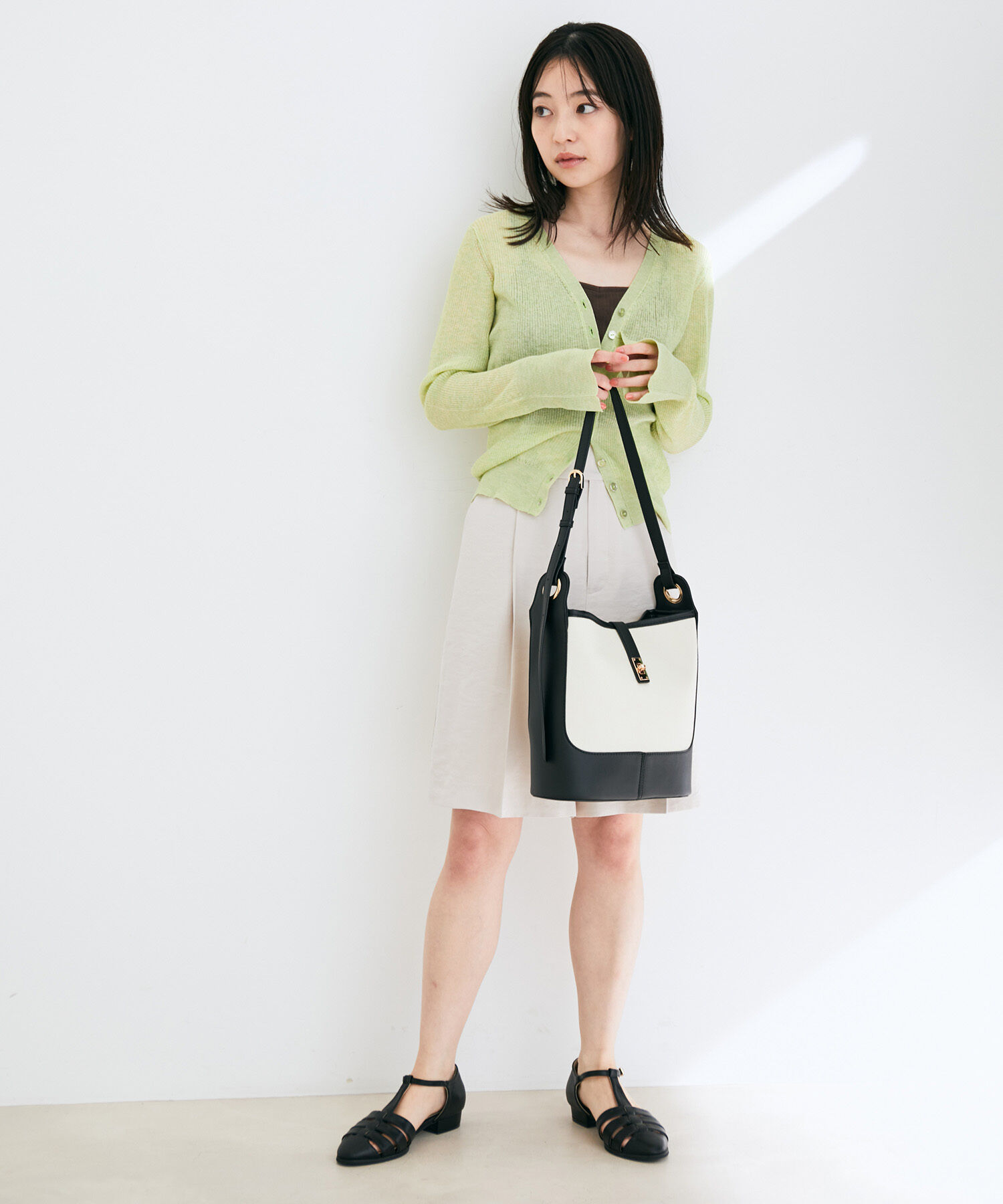 VIS「シアーリブVネックカーディガン」|カーディガン|