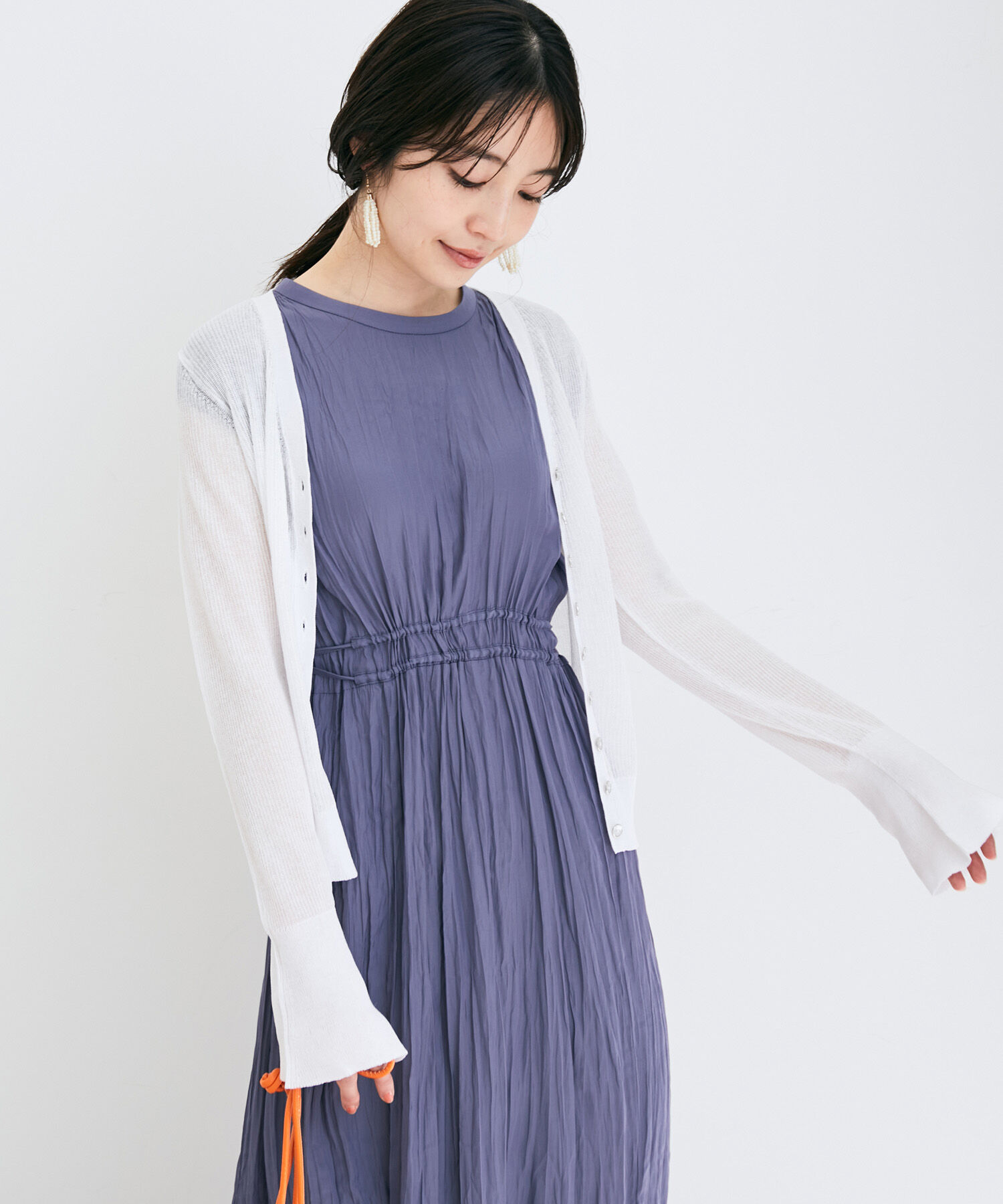 VIS「シアーリブVネックカーディガン」|カーディガン|