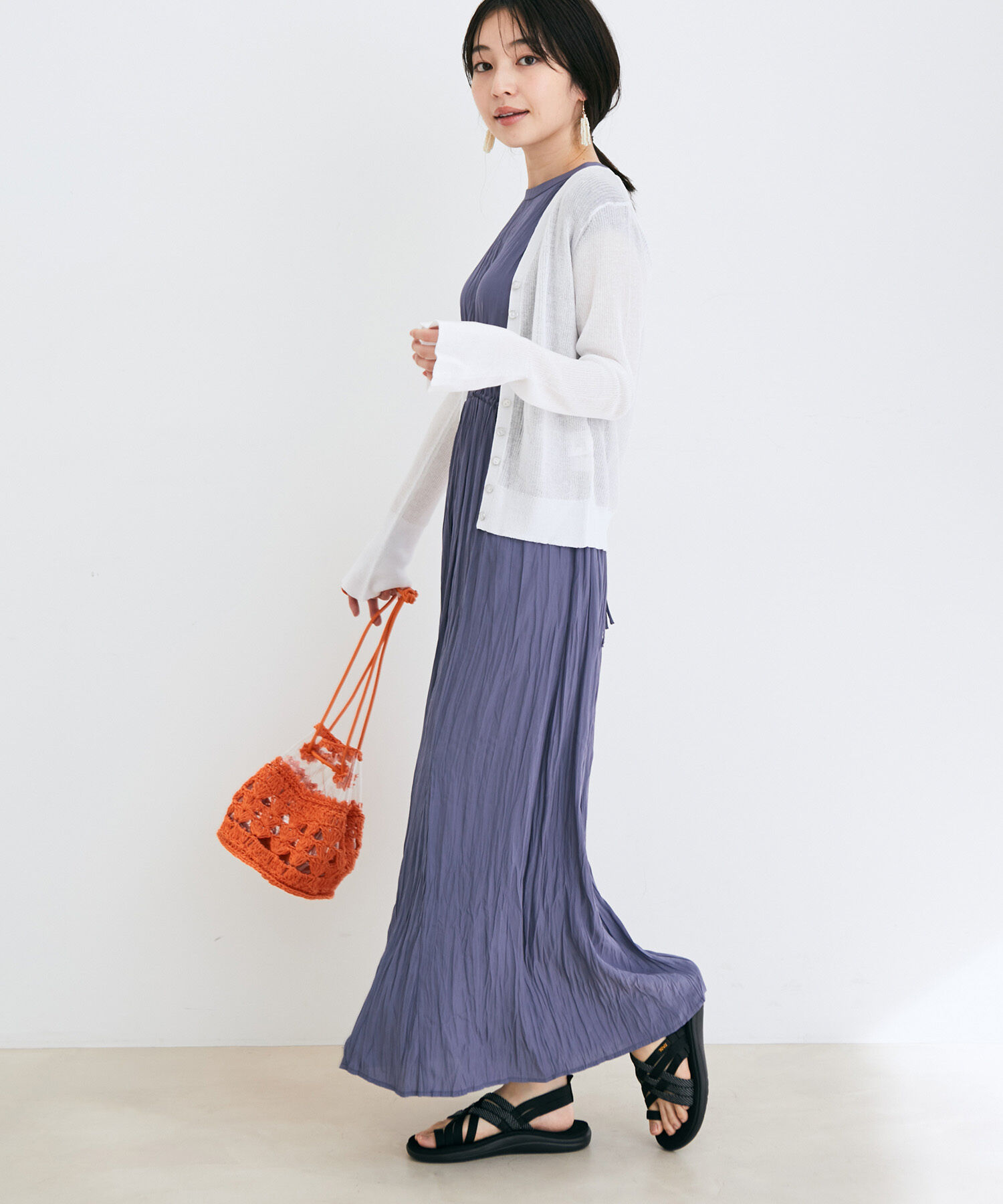 VIS「シアーリブVネックカーディガン」|カーディガン|