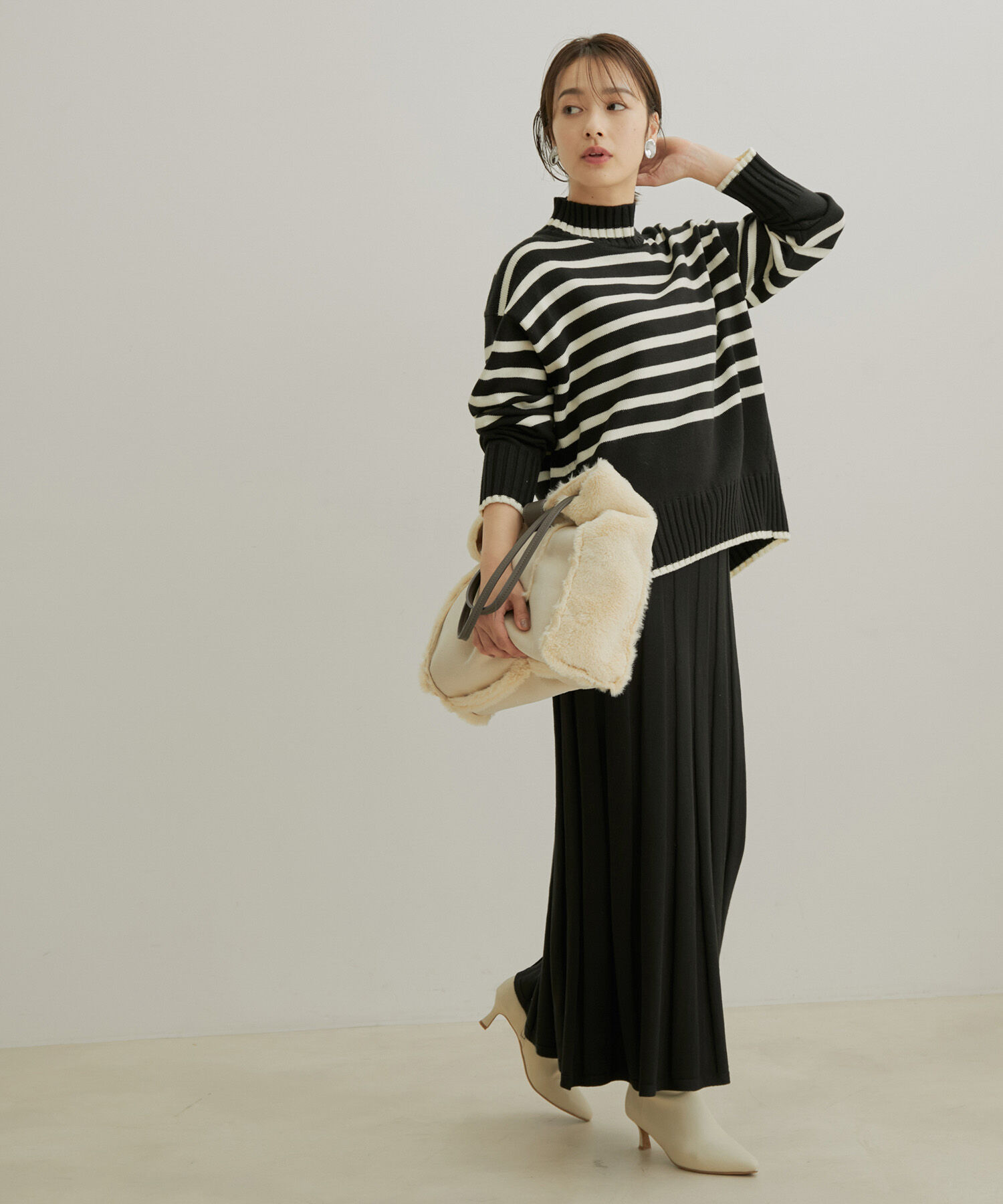 VIS「【セットアップ対応】【洗える】プリーツニットスカート」|スカート|