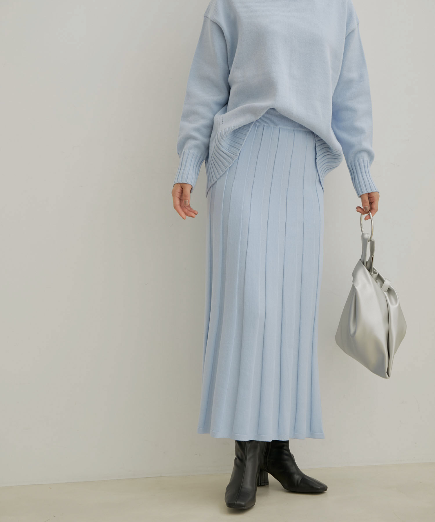 VIS「【セットアップ対応】【洗える】プリーツニットスカート」|スカート|