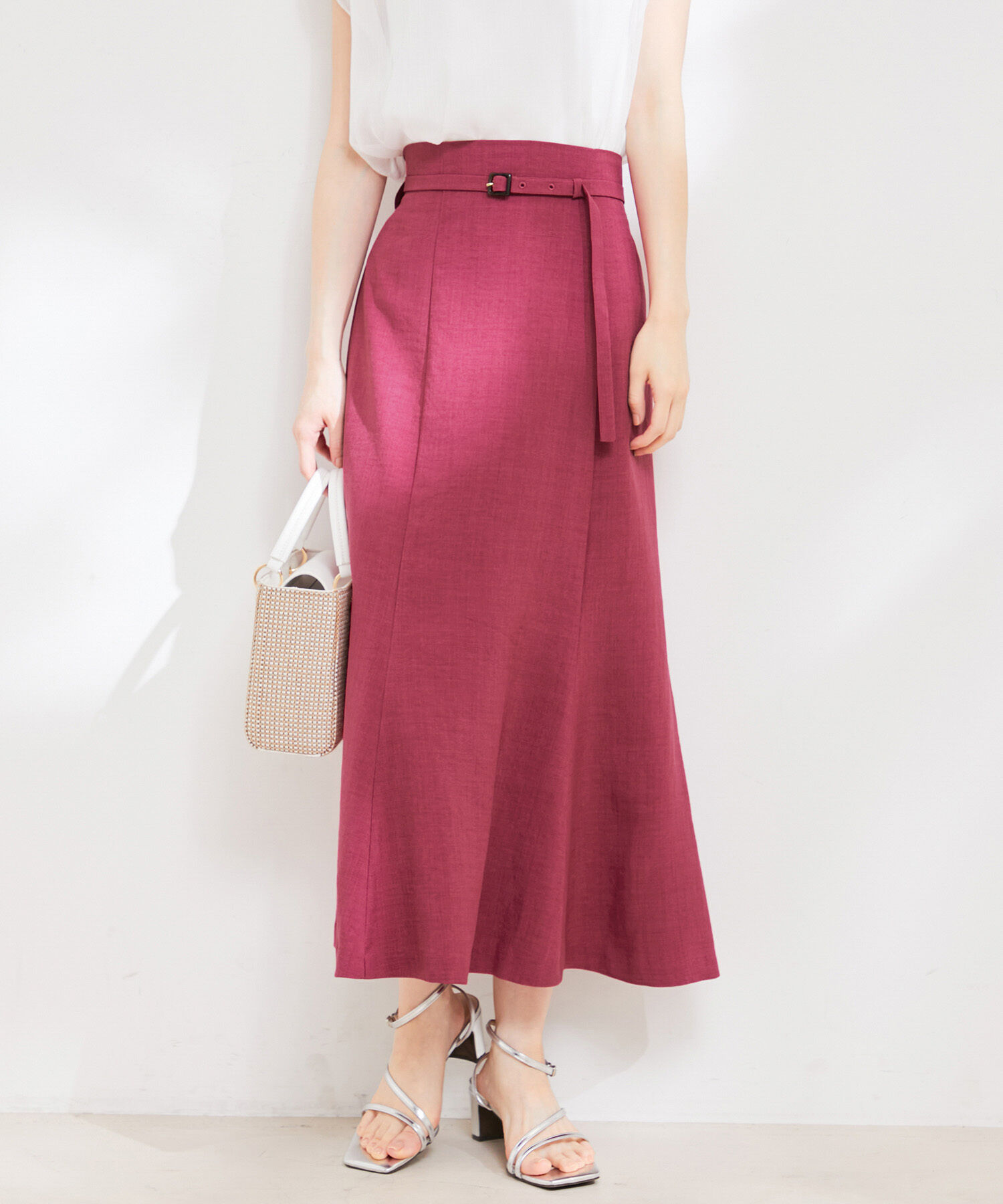 VIS「【新色】【接触冷感・洗える】美easy細ベルトマーメイドスカート」|スカート|
